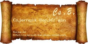 Csjernyik Benjámin névjegykártya