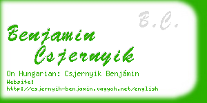 benjamin csjernyik business card